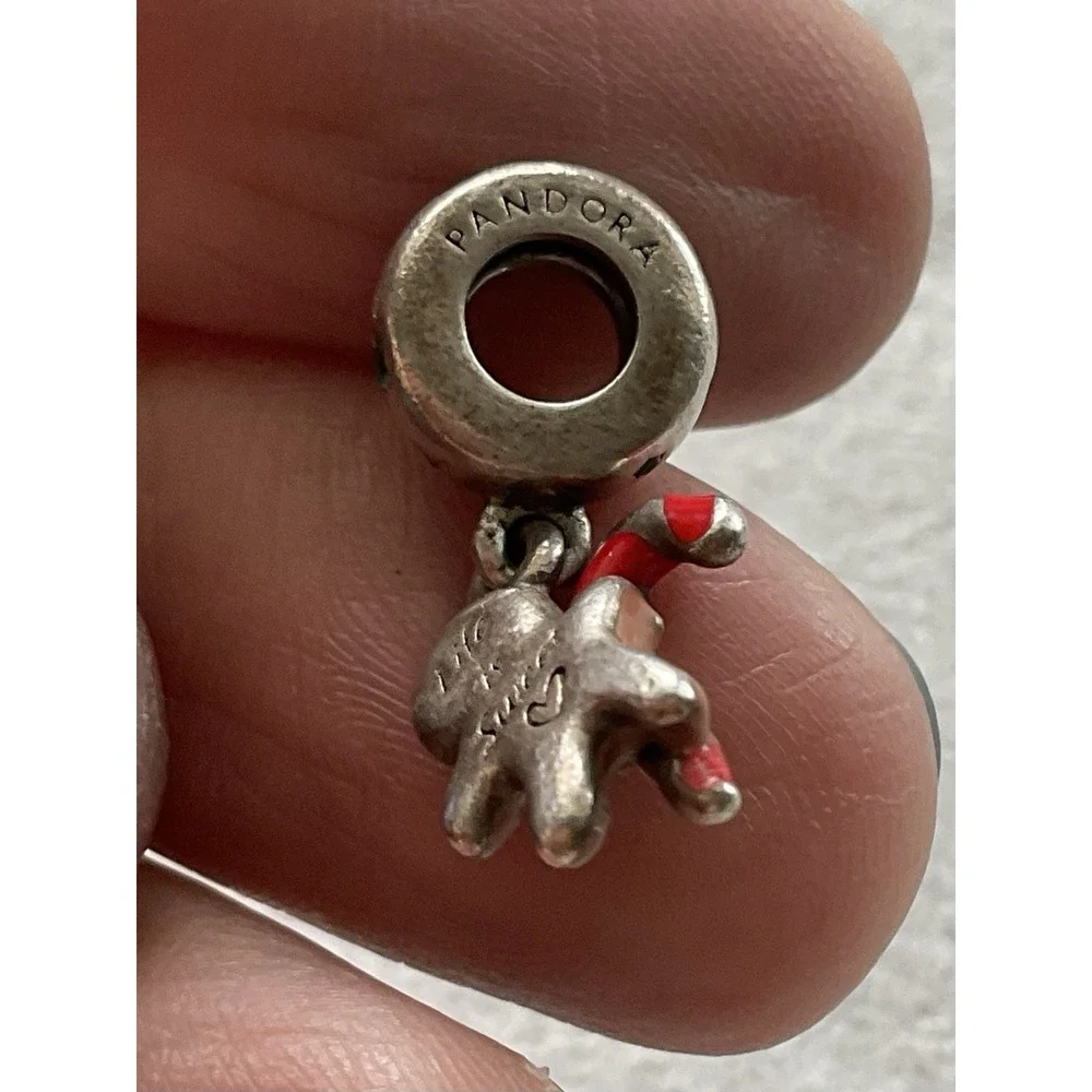 Pandora Gingerbread Man Dangle Charm ALE 925 Sterling Silver Enamel - Picture 5 of 5